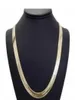 Mens platt fiskkedja 14K guldpläterad 9mm 24quot halsband4711920