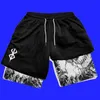 Y2K Summer Men Streetwear Anime High Waist Oversize Breathable Gym Short Pants Training Fitness Workout Track Shorts Clothes 240418