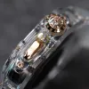 アップルウォッチ用バッグ透明ダイヤモンドMODキット44mm 45mm 49mm FluorOrubberストラップ用IWATCHシリーズウルトラ8 7 6 5 SE