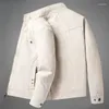 Vestes pour hommes printemps veste automne-veste hommes en coton mince collier de support d'âge moyen collier haut de gamme