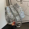 Totes Sequin Bucket Cylinder Phone Bag Satchels Women Fashion Chain Decor Hangbag Luxury Designer Small Shoulder Crossbody