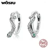 Orecchini per borchie Wostu Silver Orering 925 Women Snake Ear Fibble Set Chuff per la signora Matrimonio Dono gioielli regalo