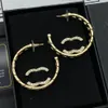 Big Big Gold Hoop Earring Brandle 18 km marque plaquée Lady Femmes Girls Girls Stodons desdits Bijoux Crystal Bringle d'oreille Cadeau de mariage Engagement