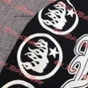 Rock Hip Hop Street Hellstar Sweates Set Washed Flame Letter Imprimed Pullover Men Femmes Femmes surdimensionnées surdimension