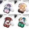 Mouse almofadas de pulso repousa o desenho animado criativo anime 3d peito silicone mouse padr suporte de pulso y240419