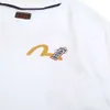 Chaopai 2023 New High Street Fishing Prayer Festival Big M Print White Pure Cotton Roose Half Sleeme短袖Tシャツ男性807203