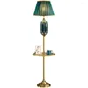 Floor Lamps American Light Luxury Ceramic Lamp Living Room Simple European Floor-Standing Rack Table Vertical Bedside