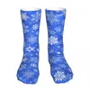 Herensokken Blue Snowflake Patroon Damesmode Kerstmis Harajuku Spring Summer Herfst Wintergeschenk