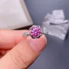 Solitaire Ring Novo anel de moissanita rosa crepitante para mulheres anel de noivado de jóias para casamento Real 925 Silver Party Gift 1 CT Laboratório Diamante D240419