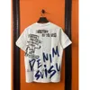 2024 New Fushen Short T-Shirt With Graffiti Big M Letter Print For Men And Women, Loose Fitting Casual Couple, Pure Cotton Half Sleeved Trend 619206