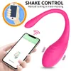 Resumen inalámbrico Bluetooth G Spot Dildo Vibrator Mujeres Aplicación Control remoto Control de huevos Vibrator