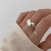 Anelli a grappolo Panjbj 925 Sterling Silver Love Heart Ring per donna Girl GIF glassa tridimensionale Gioielli regolabili