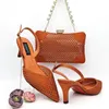 Dress Shoes Doershow Arrival And Bag Set African Sets 2024 Gold Nigerian Women Matching Bags For Wedding! HRF1-35