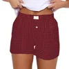 Frauenshorts Retro -Stil Sommerplaid hoher Taille mit Seitentaschen für tägliche Freizeiturlaub