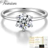 Solitaire Ring Trumium 0.5/1 Ct D Color Moissanite Ring For Women Diamond moissanite Rings s925 Silver Engagement Wedding Bands Fine Jewelry d240419