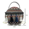 Shoulder Bags Johnature Bohemian Tassel Circular Women Bag 2024 Girl Chain Versatile Summer Holiday Beach Crossbody