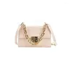 Schoudertassen dames frame tas gouden dikke ketting handtassen voor flap lederen trendy tankel tas chic crossbody