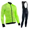 레이싱 세트 2024 가을 사이클링 저지 세트 의류 정장 Maillot Cyclisme Homme Mens Long Sleeve MTB 자전거 도로 바지 Bib Ropa Sport