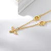 Colliers pendants Collier d'abeille de papillon de fleur mignon pour femmes charme de collier de chaîne zircon en acier inoxydable 2024 Jewelry cadeau