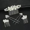 Haarclips 5 stks Crystal Peal Pearl Comb Hoofdband Haarden Haarbanden Huwelijksjuwelen Hoofdkleding Brutelkoersaccessoires