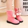 Boots Little Girl Fashion Princess Shoes Filles Automne Hiver chaud Plus Velvet Enfants Snow Cotton Boot Short Hairball