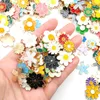 혼합 203050pcs 꽃 시리즈 꽃의 매력 보석을위한 다양한 에나멜 펜던트 DIY 목걸이 팔찌 귀걸이 제작 240408