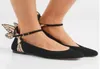 Sophia Webster butterfly wings flats round toe flats black suede leather mules ballet angel wings shoes dress flats shoes4089750