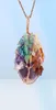 7 Chakra Healing Crystal Natural Round Gemstone Pendant Necklace Tree of Life Copper Wire Wrapped Reiki Jewelry for Women9697976