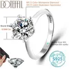 Pierścień Solitaire Doteffil GRA Certyfikowany 1-3CT MOISSANITE Ring VVS1 Lab Diamond Solitaire Pierścień dla kobiet Obietnic Obietnic Wedding Bejdia D240419