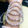 Link Bracelets Natural Freeform Kunzite Bracelet Crystal Healing Energy Bangles Yoga Meditation Jewelry Gifts 1PCS