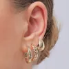 Boucles d'oreilles en peluche bijoux de mode Chiao Triple 3 Pairs Multi-Piercing Hoops Set for Women