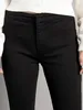 Kvinnors jeans kvinnor slits smal svart mitt midja mager stretch kvinnlig denim blyertsbyxor 2024 tidig höst