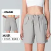 Frauen Shorts SPF Sonnenschutzmotor Yoga Sommer Doppelpockt Outdoor Running und Fitness Split Sport Windproof Cycling Hosen