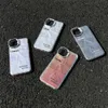 Mobiltelefonfodral Fashion Plating Silver Lens Bracket Telefonfodral för iPhone 15 14 13 12 Pro Max 15Pro 11 Laser Clear Cover Cute Lucky Falls J240418