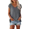 Kvinnors T -skjortor Summer Tops för kvinnor 2024 Casual Loose Fit Short Sleeve Comfy Lightweight Top Fashion Blus Shirt