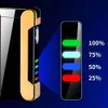 New Dual Arc USB Charging Portable Windproof Metal Lighter Pulse Plasma Flame Cigar Cigarette Men's Gift