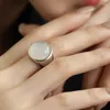 Ringos de cluster 925 Sterling Silver White Jade Branch Ring For Women Girl Gift Moda Simples Design Simples Creative Ajusta Jóias