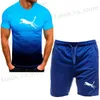 Herren-Trailsuiten Neue Kleidung Sommersportanzug für Männer komfortable atmungsaktive Mesh Running Sets Tracksuit T-Shirt+Shorts Zweiteiler T240419