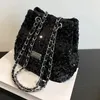 Totes Sequin Bucket Cylinder Phone Bag Satchels Women Fashion Chain Decor Hangbag Luxury Designer Small Shoulder Crossbody