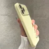 Cute Cream Yellow Liquid Silicone Glass Lens Case For iPhone 15 Plus 14 13 12 Pro Max Candy Color Camera Protective Bumper Cover