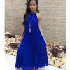 Casual Dresses Women's Fashion Sexig veckad klänning 2024 Summer Off Shoulder Bohemian Long Halter Beach Resort