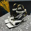 Women Sandale Designer High Heeled Sandals Luxury Ver Sache Slip Slippers Grape Fashion Chunky Heels Sandal Open Toe Sexy Party Dress Shoes Women's Leather Strap Box