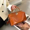 Tanned Vegetable Top Layer Cowhide Womens Bag Single Shoulder Crossbody Fashionable and Practical Saddle Versatile Simple