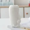 Wazony biały ceramiczny wazon minimalistyczna dekoracja domu zwykła wystrzelona sucha wkładka kwiatowa Creative Animal Handicraft