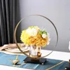 Vases Creative European Glass Candle Holders Metal Arts Flower Vase Home Table Decoration Wedding Party Romantic Candlestick Crafts