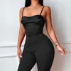 Women's Two Piece Pants Solid Color Fashionable Casual Sexy Bodysuit Set Onesie