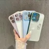 Cartoon Cartoon Rabbit Metallic Lecquered Glass Phone Case for iPhone 15 14 13 12 11 Promax All-inclusive anti-drop shell
