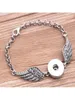 3st Crystal Angel Wings Armband Bangles Antique Silver Diy Ginger Snaps Button smycken Ny stil armband 4enqd3757025