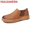 Casual Shoes Men Leather Big Size 38-47 Fashion Men's Flats Leisure Walk Loafers Tide Outdoor Slip On Sneakers Man