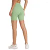 Shorts actifs Nclagen Yoga High Waist Elastic Biker avec Pocket Tummy Control Sports Fitness Pantalon en trois parties Leggings